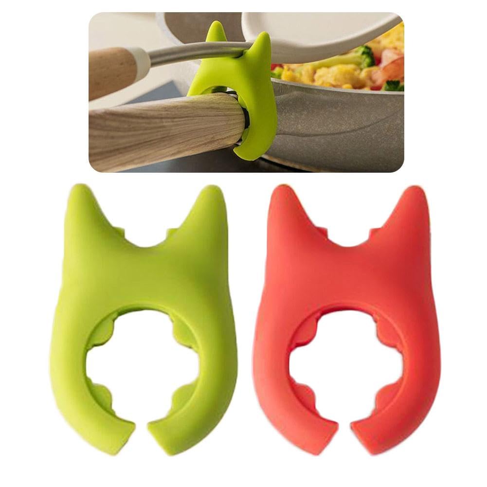 Silicone Spoon Rest for Stove Top,1/2PCS Spoon Rest for Cooking,Spoon Pot Pan Holder Spatula Bracket Clips,Heat Resistance Wok Spatula Holder Silicone Adjustable Kitchen Utensil Rest,Kitchen Gadget