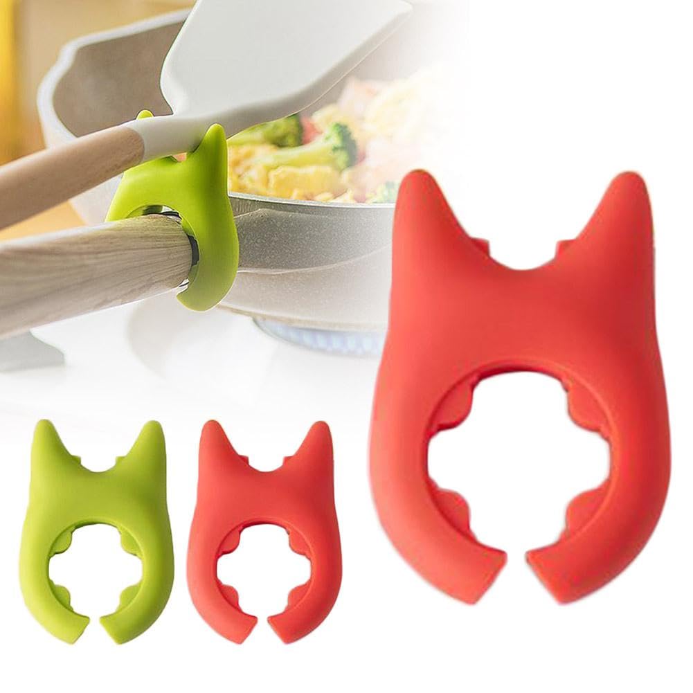 Silicone Spoon Rest for Stove Top,1/2PCS Spoon Rest for Cooking,Spoon Pot Pan Holder Spatula Bracket Clips,Heat Resistance Wok Spatula Holder Silicone Adjustable Kitchen Utensil Rest,Kitchen Gadget