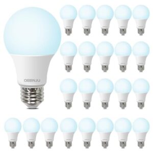 degnju led light bulbs daylight 5000k, 60 watt equivalent led bulbs, a19 standard bulbs, 800 lm, 15000 hours, e26 base, non-dimmable, 8.5w led bulbs for bedroom living room 24 pack