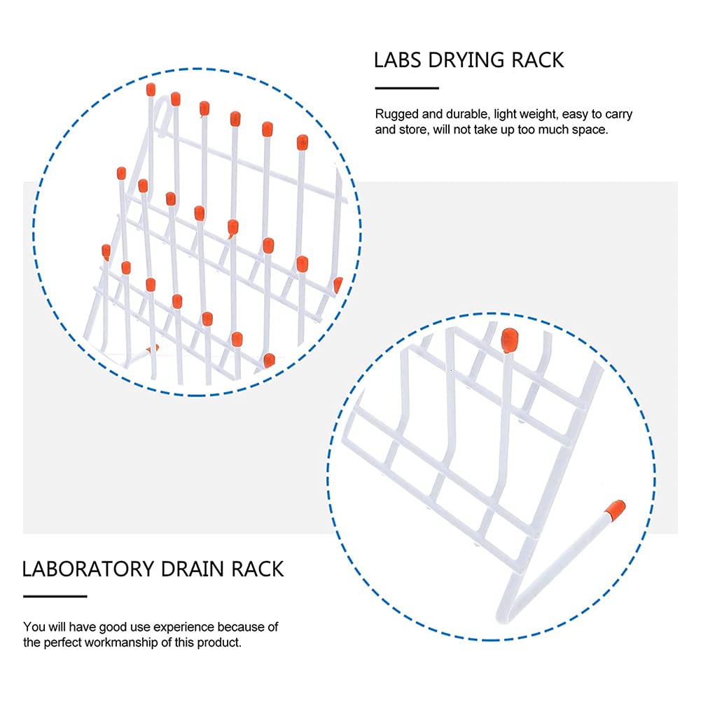 Jkjhbhged Lab Drying Rack 24 Pegs Lab Glassware Rack Wire Glassware Drying Rack Wall Mount/Freestanding Lab Glass Drying Rack