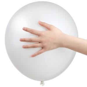 12 pieces 18 inch white balloons, large latex party balloons round wedding balloons giant white balloons bulk for graduation,wedding,baby shower,anniversary,birthday themed party decorations