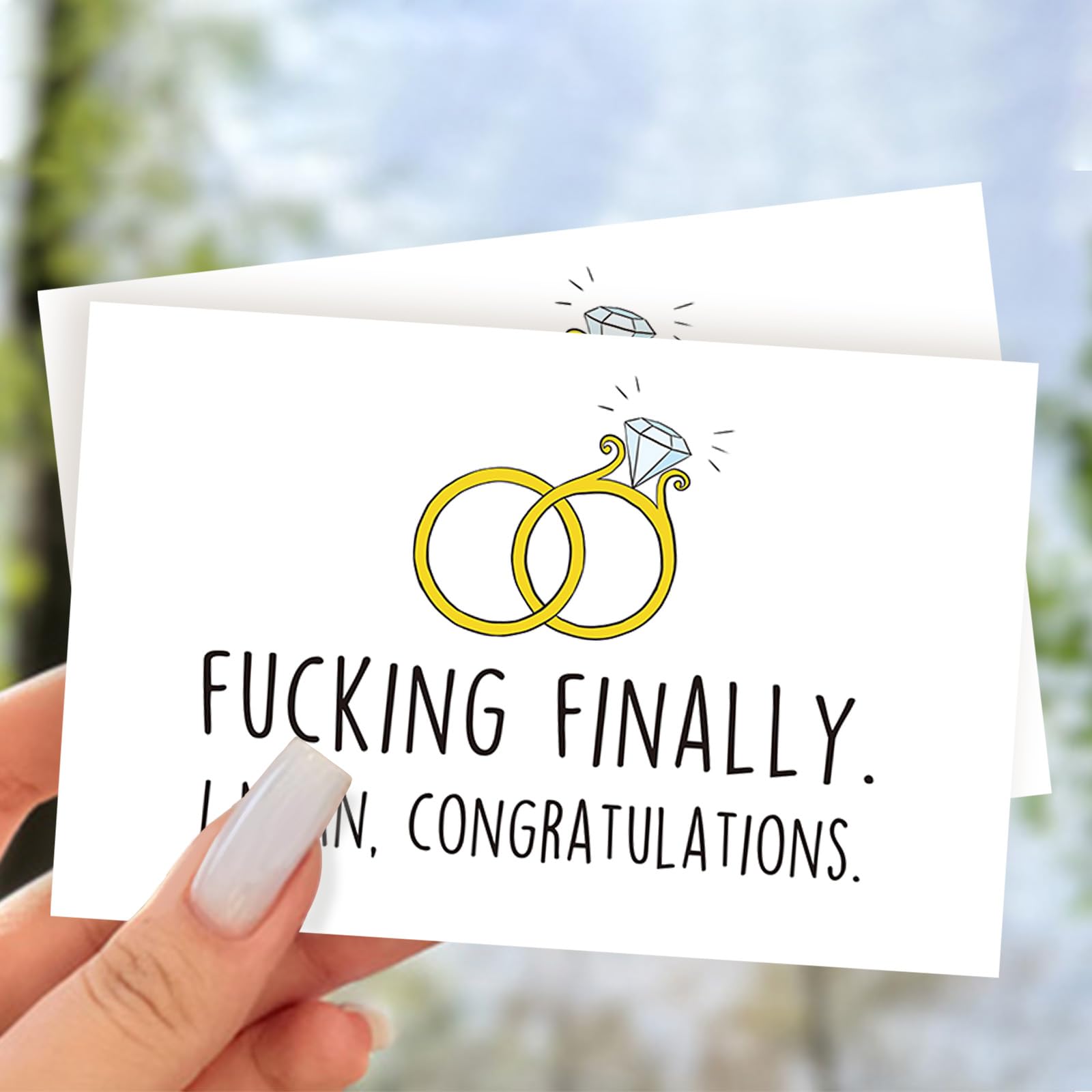 Bablira Humor Wedding Card for the Couple, Sarcastic Congrats Card for Bride & Groom, Funny Wedding Shower Card, Engagement Car, Marriage Congratulations Card