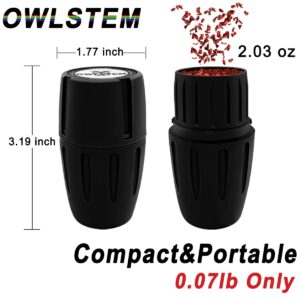 OWLSTEM Grinder, 2-in-1 Grinding & Storage Design-Suitable for Home, Outdoor & Kitchen Use (Black)