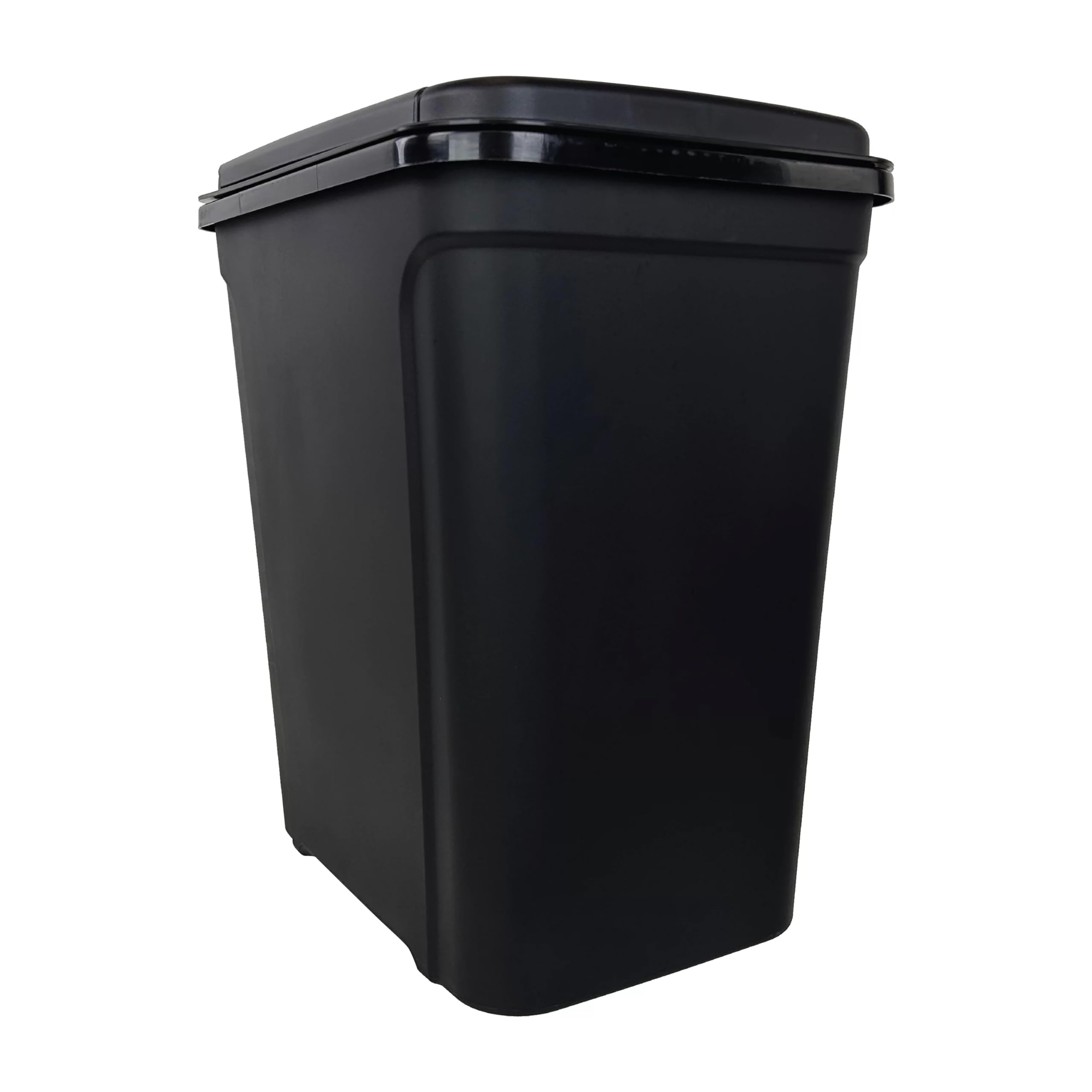 BMHSN 7.6 Gallon Kitchen Plastic Touch Top Lid Trashcan, Black