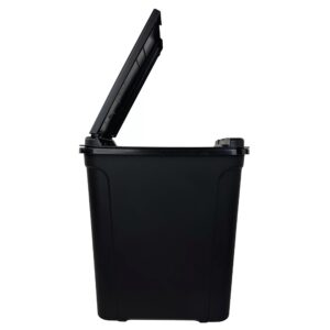 BMHSN 7.6 Gallon Kitchen Plastic Touch Top Lid Trashcan, Black