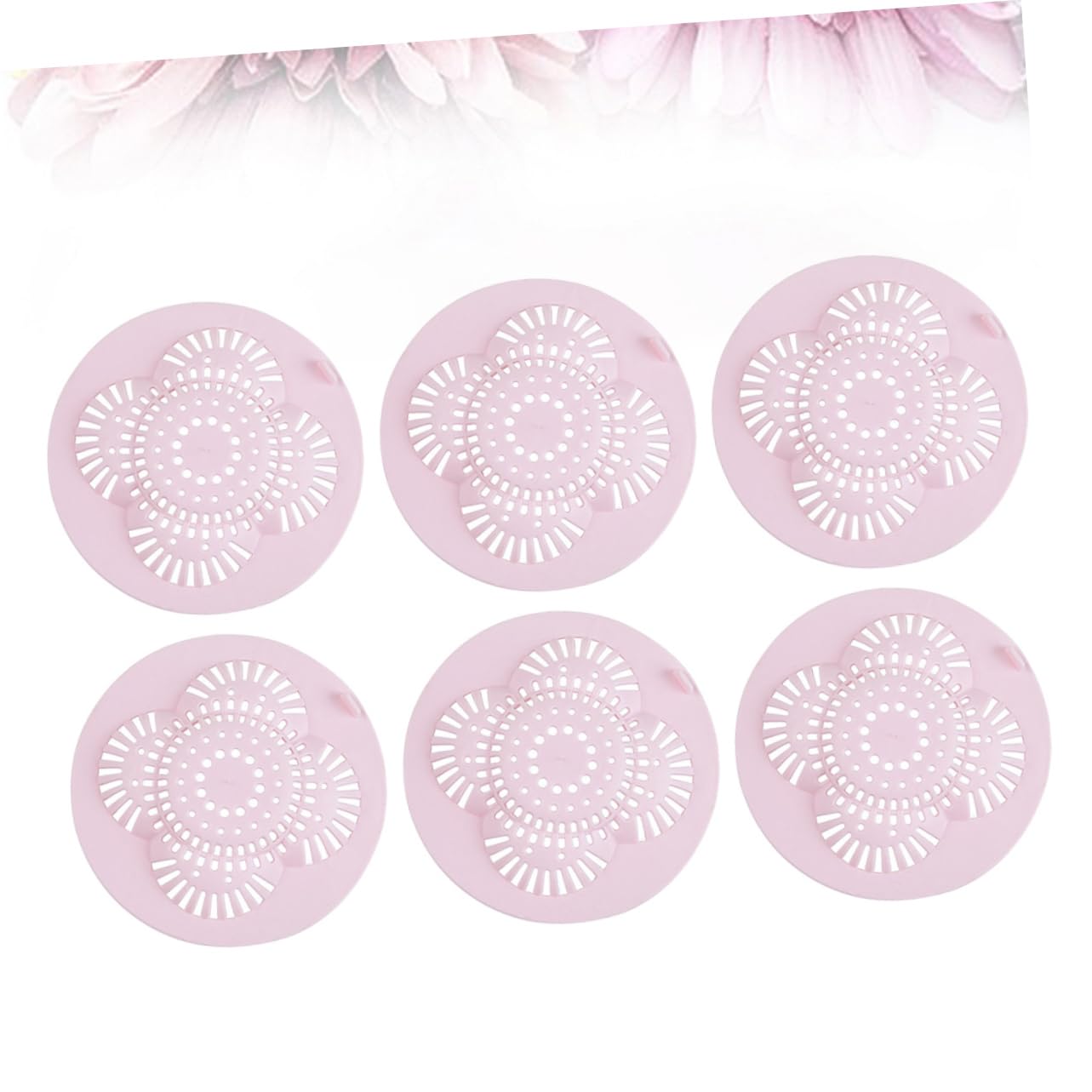 Veemoon 6pcs Floor Drain Cover Hair Filters Food Debris Filter Bathtub Stopper Kitchen Sinkroom Bathtub Plug Filter Sink Filters Sink Strainer Kitchen Sink Plug Earth Tones Blush Pink