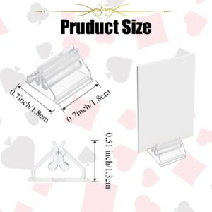 80 Pcs Card Stands Translucent Plastic DIY Card Holders 0.7 Inch Table Number Stands Clear Paper Board Clips for Cards Photos Memos Pictures Display Game Party Favor