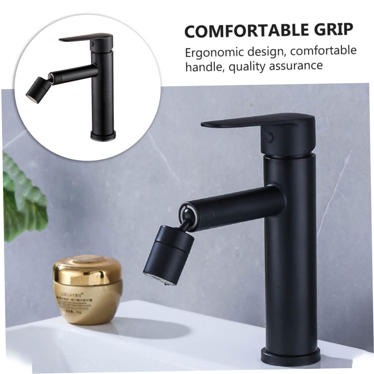 Angoily 1 Set Faucet Bathroom Hand Washing Bathtub Faucets Black Bathtub Faucet Shower Faucet Kitchen Basin Tap Shower Grip Water Tap Stainless Steel Hot and Cold Building Materials