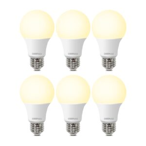 degnju led light bulbs 60w equivalent, a19 light bulb soft white 2700k 800lm 8.5 watt, non-dimmable standard light bulbs e26 medium base, 6 pack