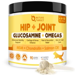 glucosamine for dogs - joint supplement for dogs, chondroitin, msm, turmeric, omega 3 for dogs, support hip and joint mobility - dog joint pain relief, dog joint supplement large breed, 9.52 oz