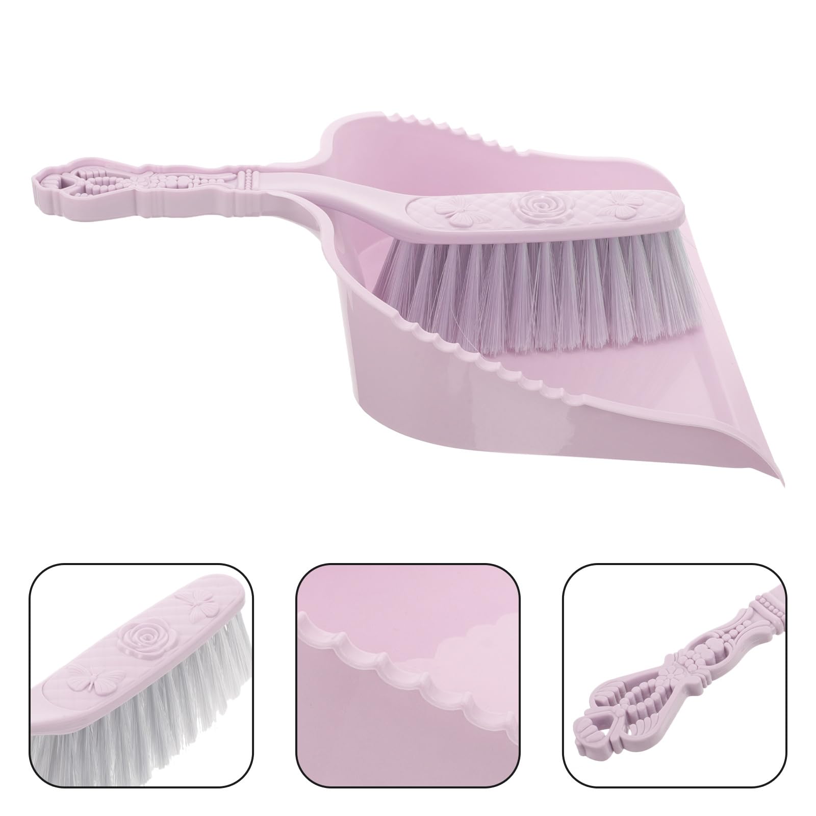 NOLITOY Small Broom and Dustpan Set, Mini Dust Pan and Brush Set, Handheld Dust Pan with Cleaning Brush Combo for Home, Table, Countertop, Sofa