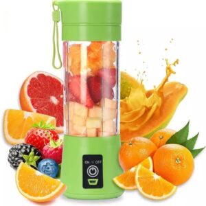 Generic Rechargeable electric orange mini travel fruit portable fresh professional usb extractor cirtrus juicer blender (Green), 7.5X7.5X23CM