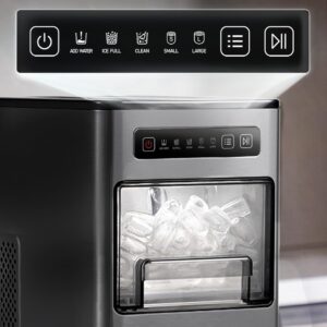 HiCOZY Ice Maker Countertop,Ice in 6 Mins, 24 lbs/Day, Portable & Compact Gift with Self-Cleaning,for Apartment/Under Cabinet/Kitchen/Office/Camping/RV/Home Bar(Black Gray)