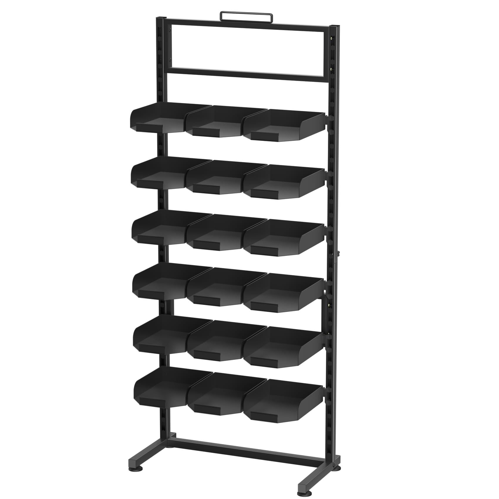 ztysn Large Hat Rack Stand - 6 Tier Adjustable Ball Cap Storage Organizer With 18 Plate Tray for 180 Baseball Hat,Standing Coat Rack, Commercial Home Use, Black Metal