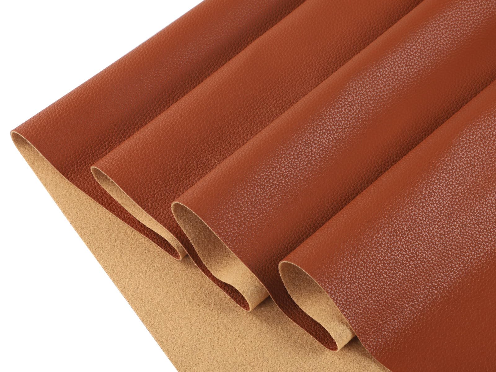 CDY Lychee Texture PU Fabric Leather,Solid Color Faux Leather Sheets 13.8"X53" Soft Faux Leather Roll Perfect for Crafts Handbags Wallets Jewelry Earrings Bows Making (Brown)