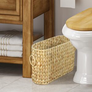 Coeusy Toilet Paper Storage,Water Hyacinth Toilet Paper Baskets Bathroom Organizer,Large Toilet Paper Holder for up to 9 Mega Rolls,Bathroom Accessories Organizer