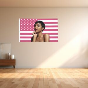 Personalized Pink American Flag with Custom Name or Message, Pink Fabric Custom Made for Home Decor, Garden, Office or School