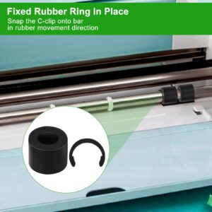 8pcs Rubber Roller Resolution for Cricut Maker and 12pcs Rubber Roller Replacement, Keep Rubber from Moving Retaining Clip Rings Compatible with Cricut Maker with Repair Parts