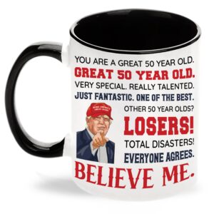 viberty 50th birthday gifts for men women, 1974 birthday gifts ideas, 50th birthday mugs funny, 50 year old birthday gifts for mom, dad, friend, coworker, him, family, 50th ceramic mug 11oz