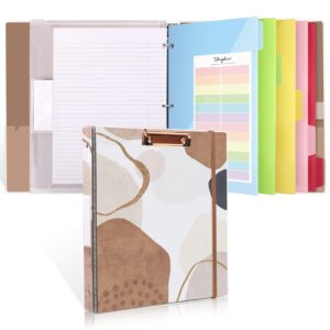 skydue clipboard binder with refill papers, clipboard folder includes 5 dividers with 10 pockets, labels, loose leaf paper, 3 ring binder 1 inch for school office (fit letter sized paper)