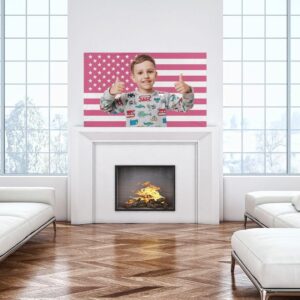 Personalized Pink American Flag with Custom Name or Message, Pink Fabric Custom Made for Home Decor, Garden, Office or School