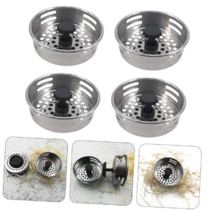 Veemoon 4pcs Kitchen Sink Strainer Kitchen Floor Drainer Drain Hair Catcher Drain Strainer Bathtub Filter Kitchen Sink Stopper with Strainer Bath Filter Stainless Steel Rubber Drainage A27