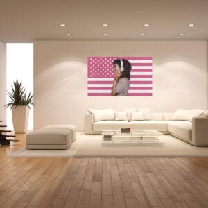 Personalized Pink American Flag with Custom Name or Message, Pink Fabric Custom Made for Home Decor, Garden, Office or School