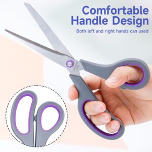 8.5" Scissors, 6 Pack Scissors All Purpose with Soft Comfort-Grip Handles, Sharp Scissors for Office Home DIY Craft Sewing Fabric Craft Supplies, Office Supplies, School Supplies, Right/Left Hand