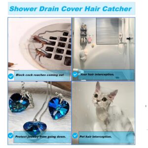 5 PCS Pack Disposable Shower Drain Cover Hair Catcher Shower Drain Mesh Stickers for Bathroom Washbasin Bathtub Kitchen Sink for Human and pet Hair