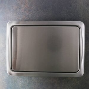 Jkjhbhged Stainless Steel Garbage Flap Lid Trash Bin Cover Flush Built-in Balance Swing Flap Garbage Lid for Kitchen Counter Top A