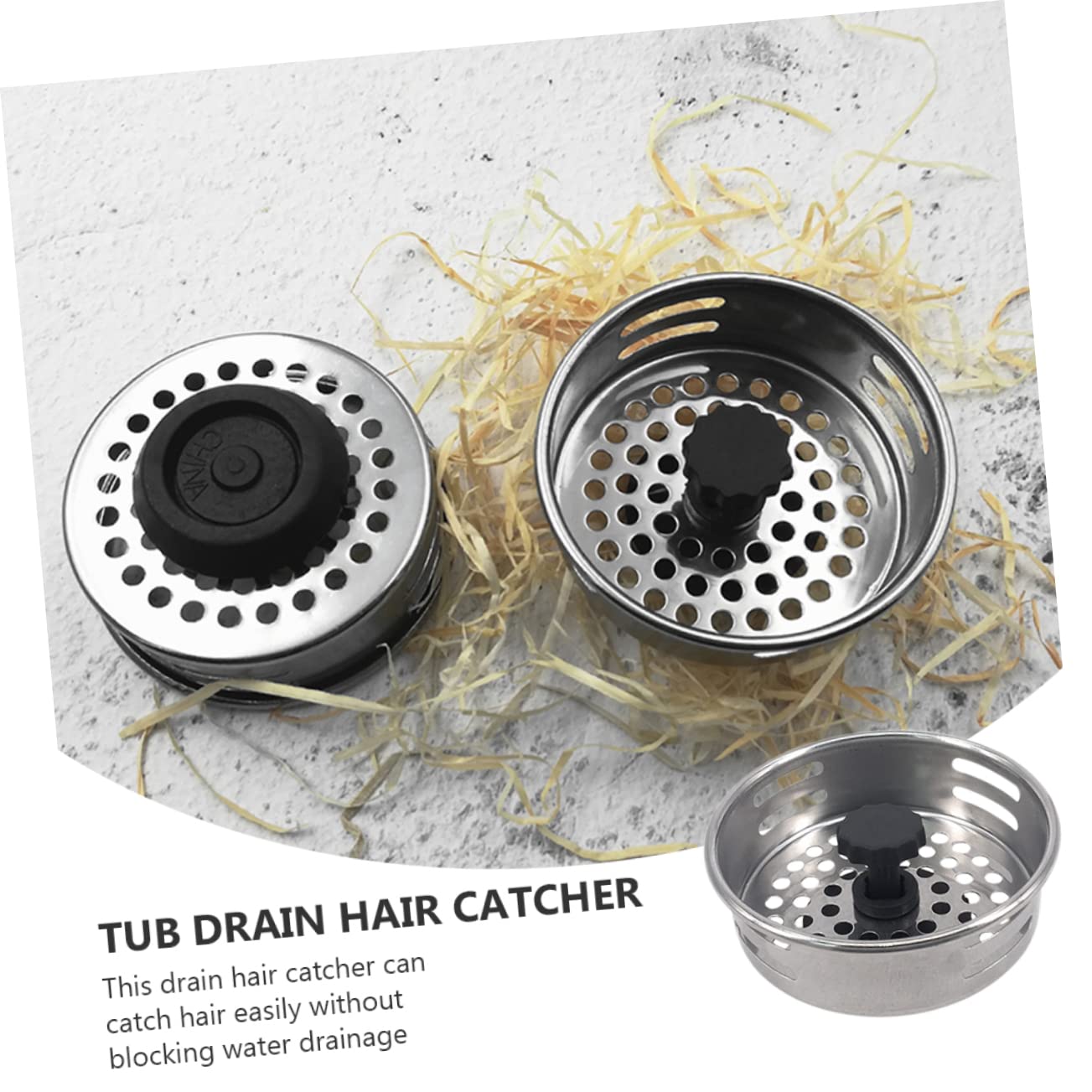 Veemoon 4pcs Kitchen Sink Strainer Kitchen Floor Drainer Drain Hair Catcher Drain Strainer Bathtub Filter Kitchen Sink Stopper with Strainer Bath Filter Stainless Steel Rubber Drainage A27