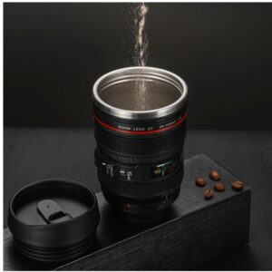 POXIWIN Camera Lens Coffee Mugs,Stainless Steel Camera Lens Cups,Unique Gift Idea for Photographers,Novelty Coffee Mugs for Home Supplies,Men,Women,Christmas