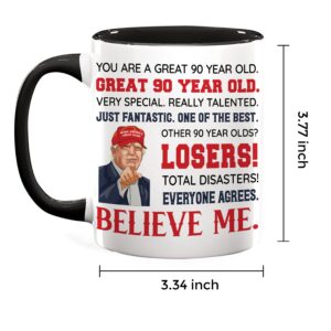 90th Birthday Gifts For Men Women, 1934 Birthday Gifts Ideas, 90th Birthday Mugs Funny, 90 Year Old Birthday Gifts For Mom, Dad, Uncle, Grandpa, Friend, Coworker, Family, 90th Ceramic Mug 11oz