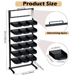 ztysn Large Hat Rack Stand - 6 Tier Adjustable Ball Cap Storage Organizer With 18 Plate Tray for 180 Baseball Hat,Standing Coat Rack, Commercial Home Use, Black Metal