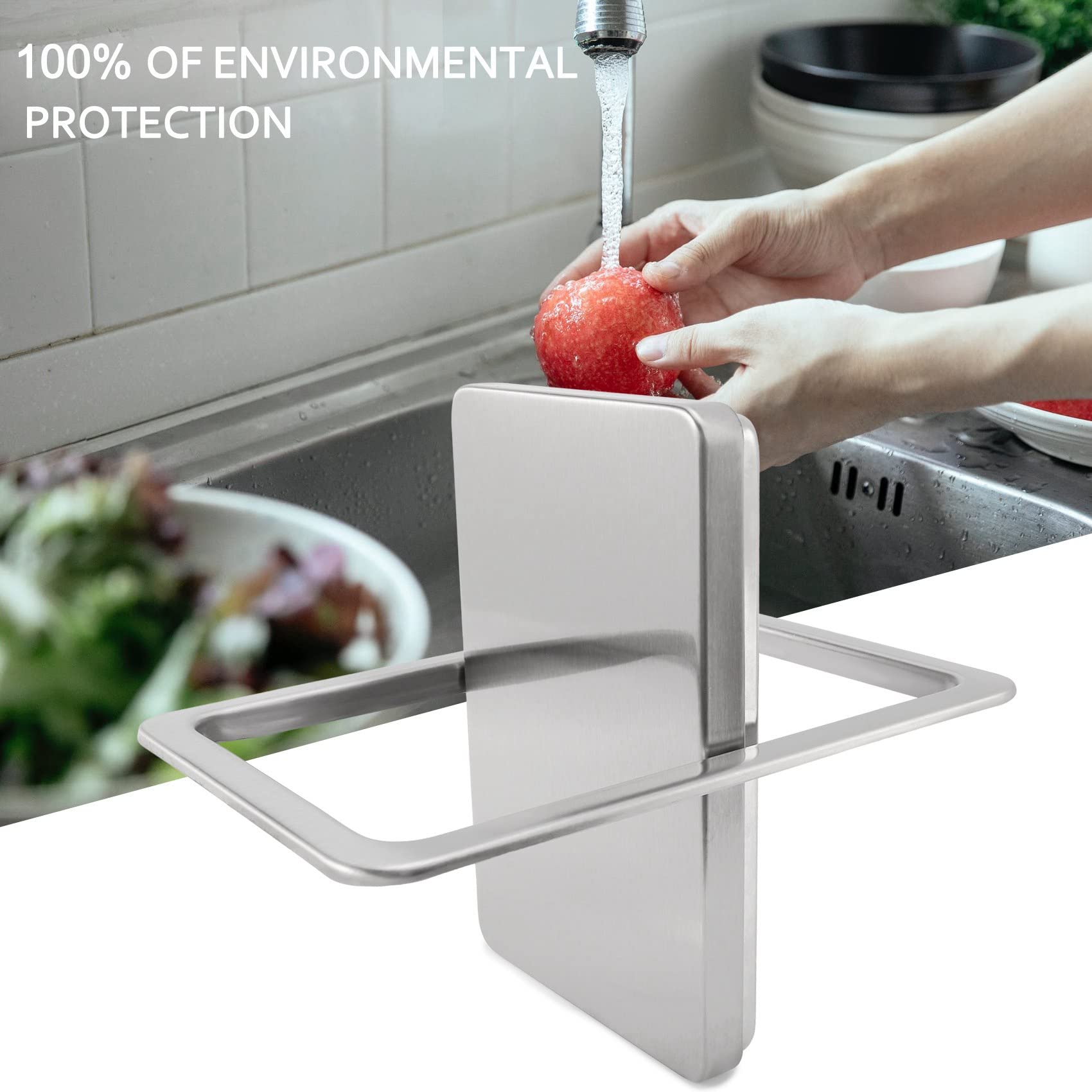 Jkjhbhged Stainless Steel Garbage Flap Lid Trash Bin Cover Flush Built-in Balance Swing Flap Garbage Lid for Kitchen Counter Top A