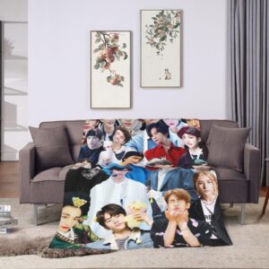 Blanket Stray Kids Hyunjin Ultra-Soft Micro Fleece Throw Blankets Beach Blankets Decoration Gift for Decor Home Sofa,Office,DormitoryBed car Camp Couch All Seasons