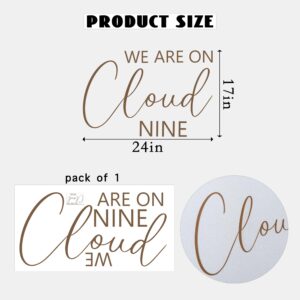 CANTLY We Are On Cloud Nine Wall Decal - Cloud 9 Baby Shower Decorations,Bachelorette Party Decorations, Bride To Be Party Supplies, Cute Baby Shower Decor, Bridal Shower, Engagement Photobooth Backdrop(On Cloud 9 Sticker)