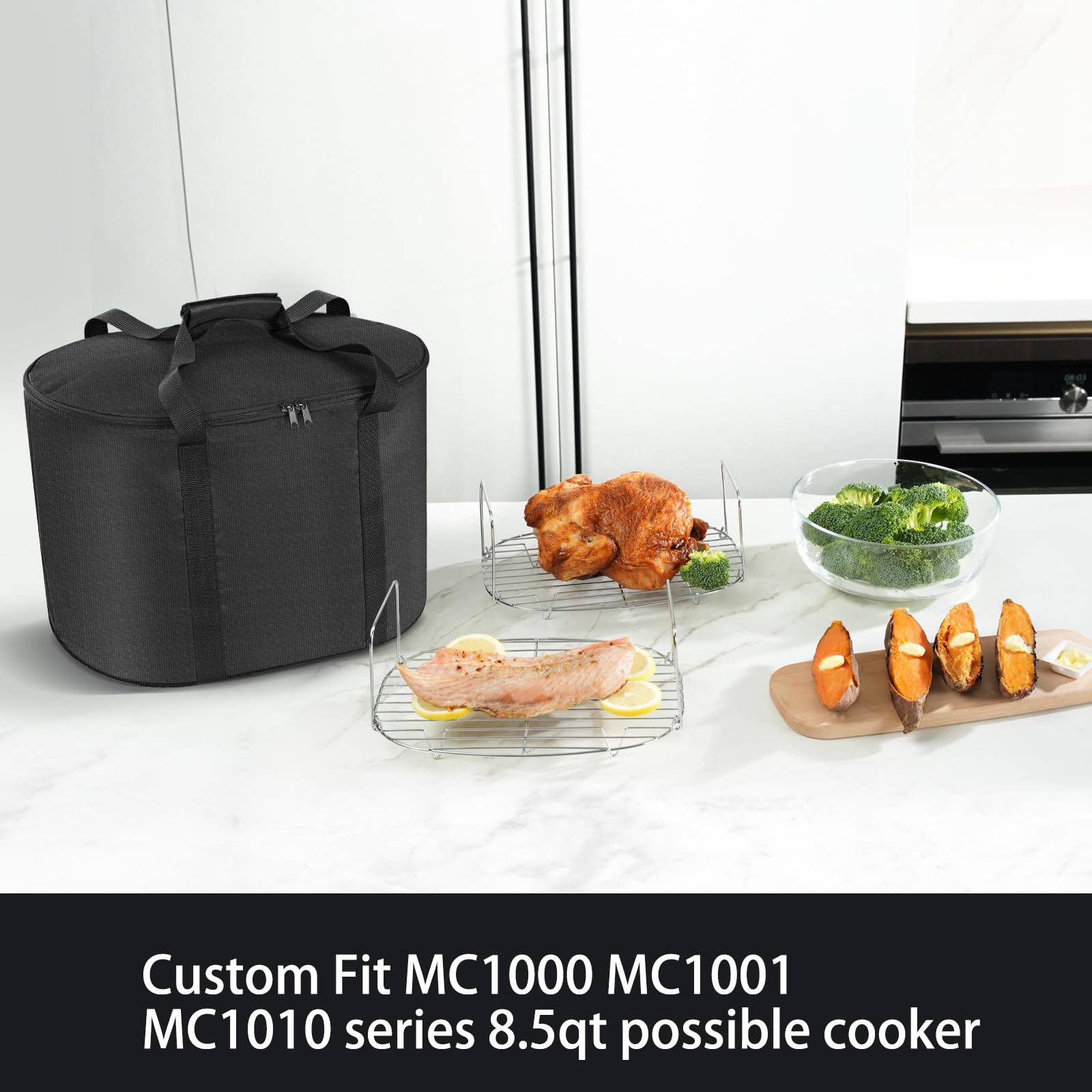 Omnikit Insulated Slow Cooker Carrying Bag - Travel Bag Carrier Compatible with Ninja Foodi Possible Cooker Pro MC1000, MC1001 - Multi Cooker Carry Bag Accessories Fit From 8.5 Qt To 10 Qt Slow Cooker