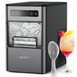 HiCOZY Ice Maker Countertop,Ice in 6 Mins, 24 lbs/Day, Portable & Compact Gift with Self-Cleaning,for Apartment/Under Cabinet/Kitchen/Office/Camping/RV/Home Bar(Black Gray)