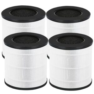 chamonny b-d02u filter replacement, compatible with vewior b-d02u air purifier and moo-ka b-d02l and koios b-d02l air purifier, 3-in-1 h13 true hepa filter and activated carbon filter, 4pack