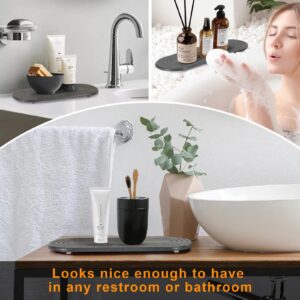 Jadairy Stone Drying Tray 11.8x4.9 Inches Water Absorbing Stone Tray for Sink Instant Dry Sink Caddy Organizer for Kitchen Bathroom Counter