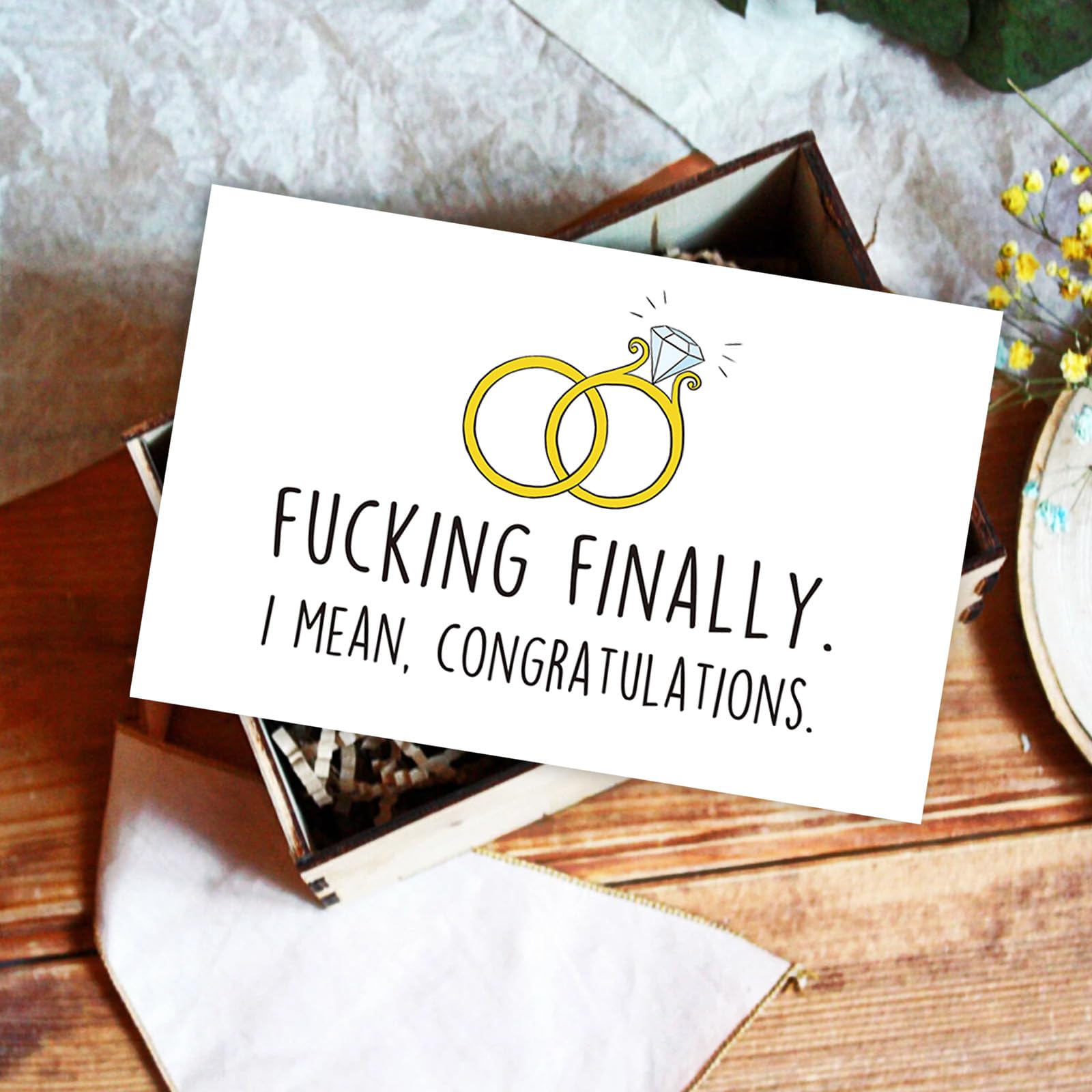 Bablira Humor Wedding Card for the Couple, Sarcastic Congrats Card for Bride & Groom, Funny Wedding Shower Card, Engagement Car, Marriage Congratulations Card