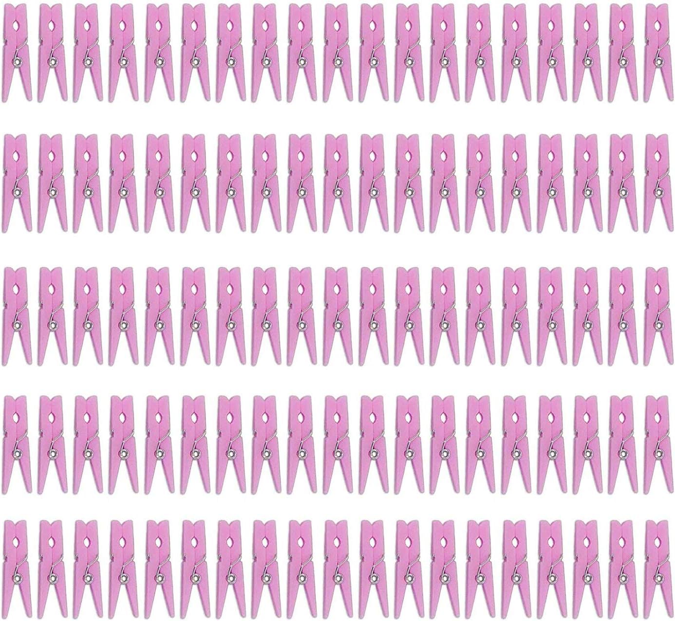 Tayarana Mini Plastic Clothepins for Baby Shower Party Favors Decorations Supplies (60pcs Pink)