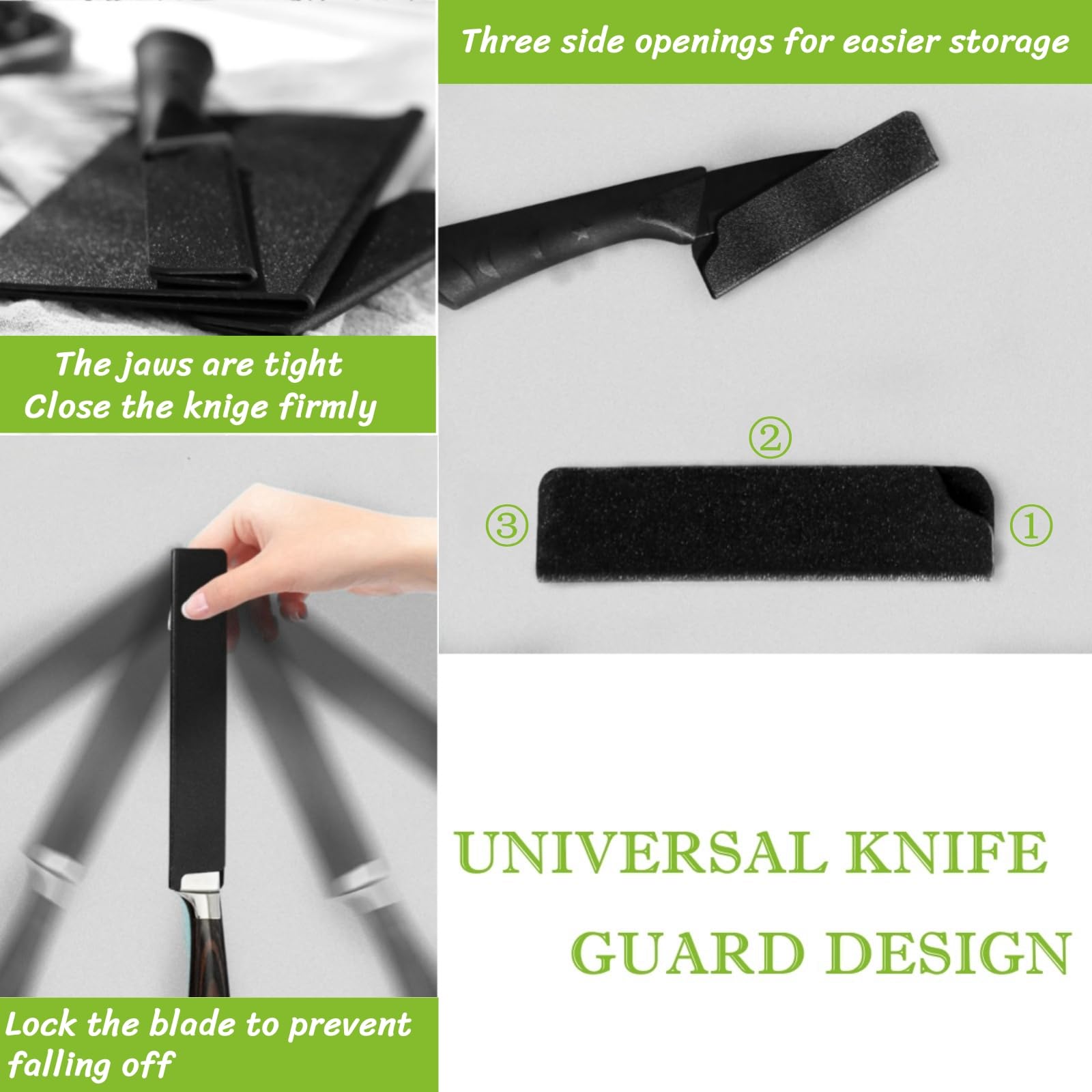 BLIRITEL 2 PCS Knife Sheath, Universal Kitchen Knife Covers, Non-BPA Chef Knife Edge Guard, ABS Knife Case Abrasion Resistant Felt Lined Knife Protector Sleeves (3.5 * 1 inch for Paring Knife)