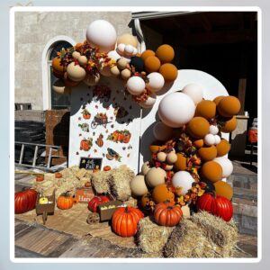 Fall Balloons Garland Arch Kit-142PCS Thanksgiving BalloonBurnt Orange Balloons Double Stuffed Balloons, Terracotta Latex Balloon, for Birthday Party, Baby Bridal Shower, Wedding Decorations