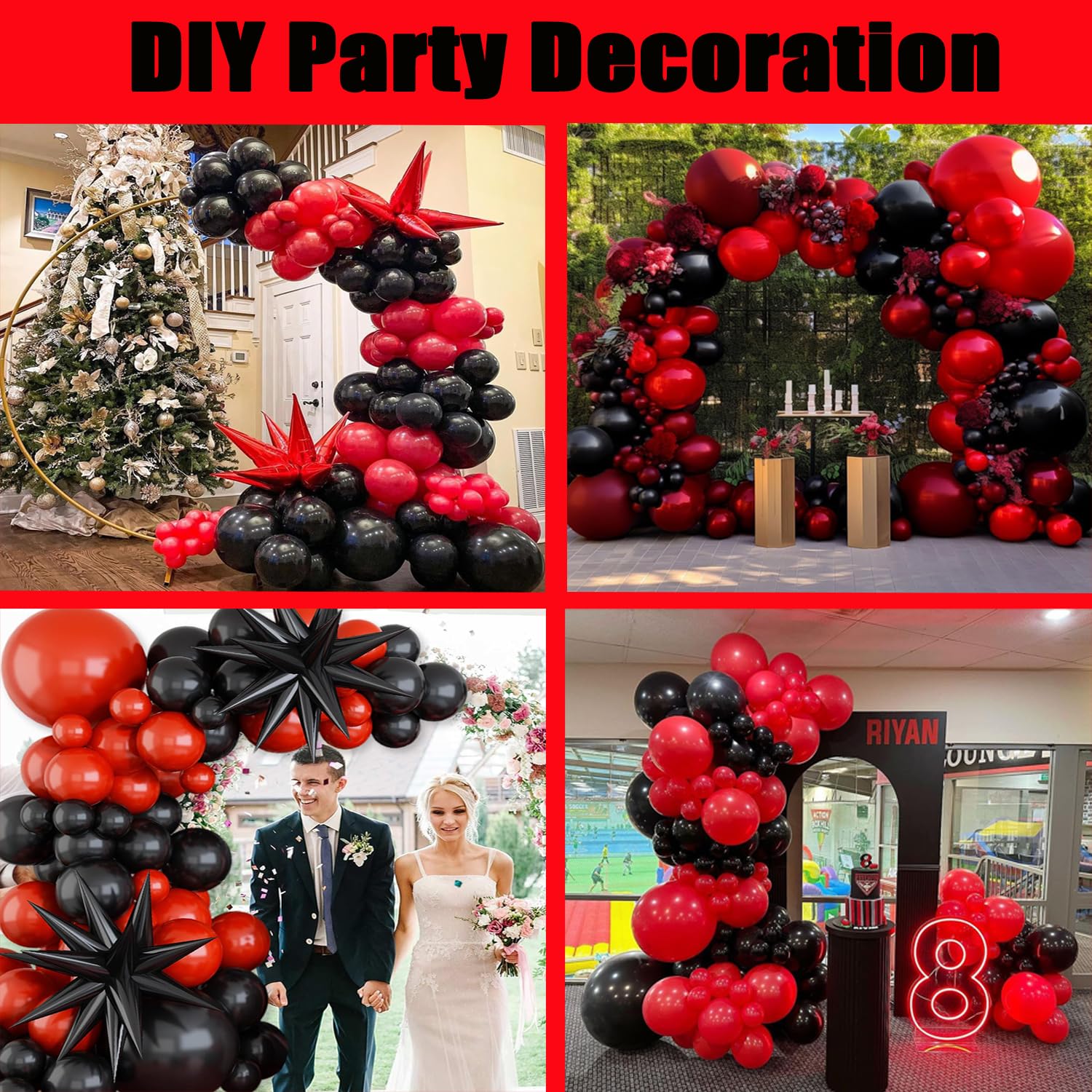 Red and Black Balloons, 70 Pack 12 Inch Black and Red Latex Balloons for Birthday Graduation Wedding Racing Car Poker Card Party Decoration