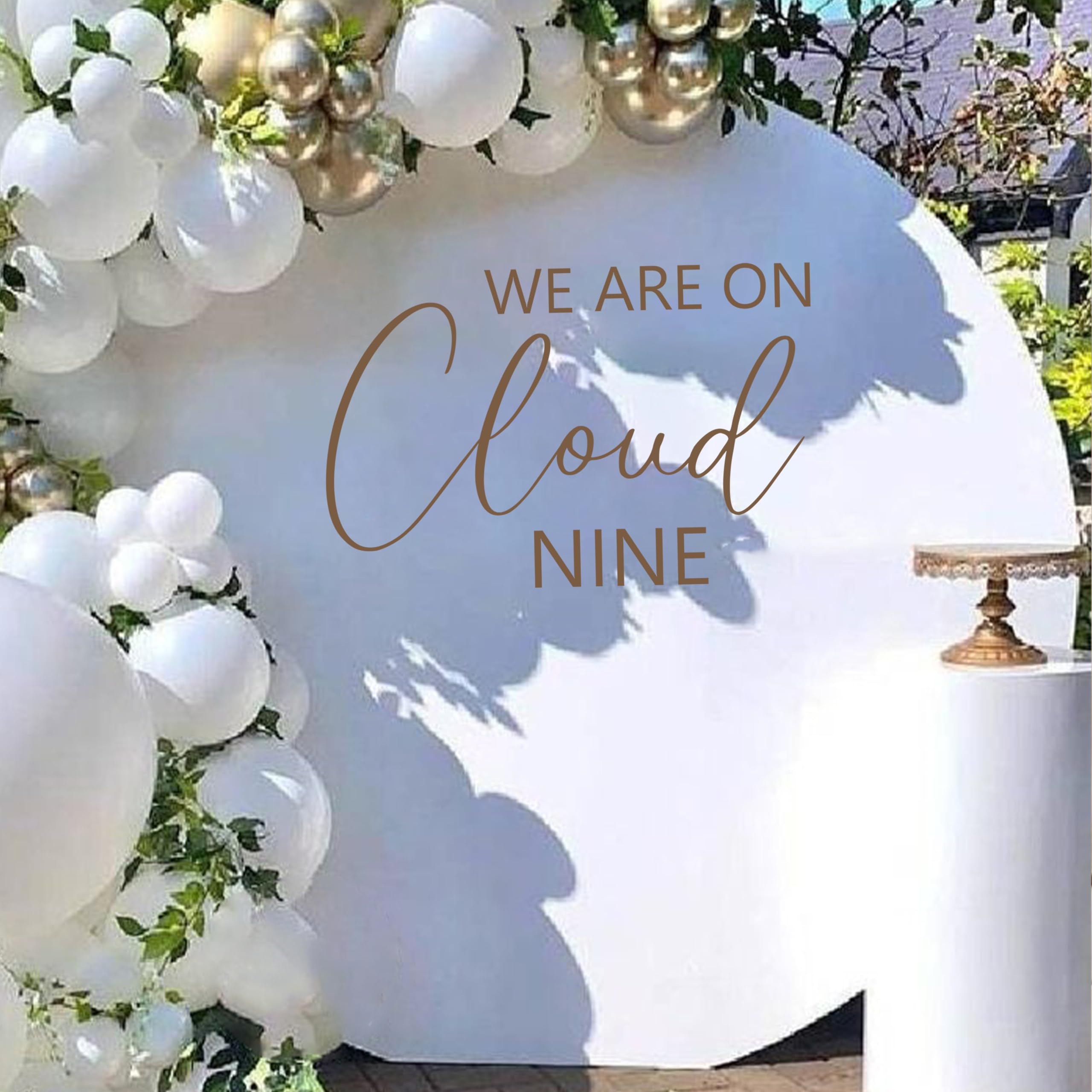 CANTLY We Are On Cloud Nine Wall Decal - Cloud 9 Baby Shower Decorations,Bachelorette Party Decorations, Bride To Be Party Supplies, Cute Baby Shower Decor, Bridal Shower, Engagement Photobooth Backdrop(On Cloud 9 Sticker)