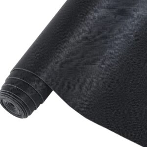 CDY Toothpick Texture Faux Leather Roll: Solid Color Faux Leather Sheets 13.8"X53" PU Fabric Leather Perfect for Crafts Handbags Wallets Jewelry Earrings Bows Making (Black)