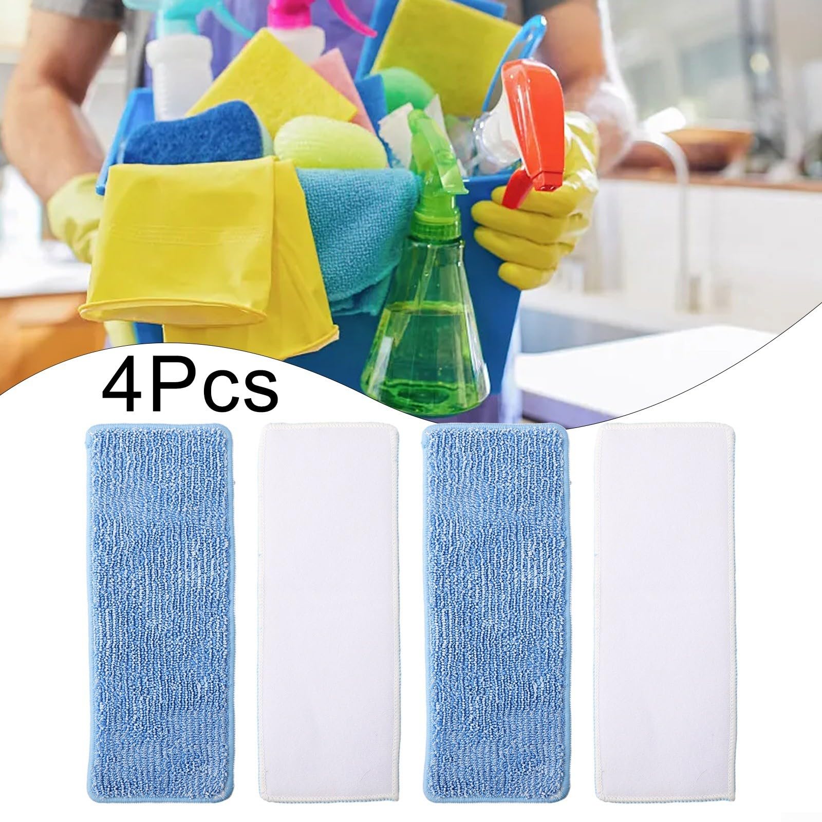 4PCS Mopping Pad Replacement, Superfine Fiber Cleaning Mop Cloth Accessories for Proscenic-P11/ P11 for Combo/ P10 /P10 Pro/ U1 Robot Vacuum Cleaner