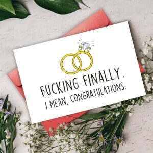 Bablira Humor Wedding Card for the Couple, Sarcastic Congrats Card for Bride & Groom, Funny Wedding Shower Card, Engagement Car, Marriage Congratulations Card